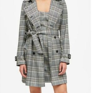 Banana Republic plaid trench coat NWT